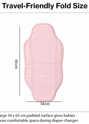 Waterproof Baby Changing Pad Mat Foldable Portable Diaper Changing Station Lightweight Travel Mat Pink