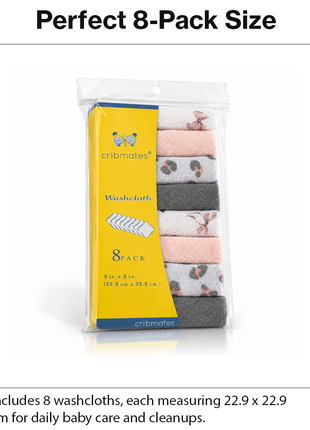 8 Pack Multi-Color Knit Terry Wash Cloths 80% Cotton Soft Absorbent Picot Edge -A