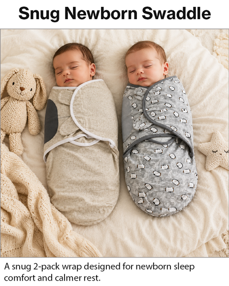 SwaddleMe Original Swaddle 2-Pack Cotton Baby Wraps 0–3 Months