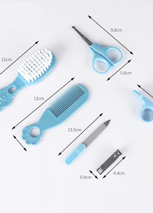 Baby Grooming Kit 6-Piece – Soft Brush, Rounded Safety Scissors, Nail Clipper & Comb – BPA-Free
