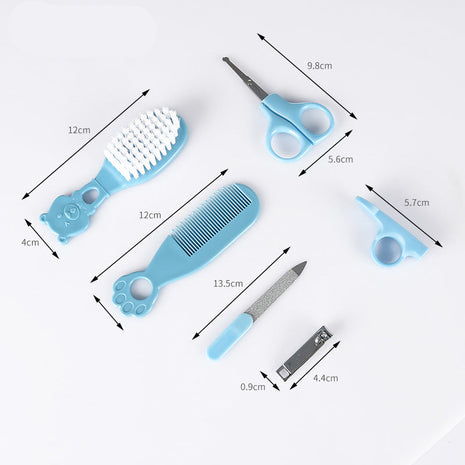 Baby Grooming Kit 6-Piece – Soft Brush, Rounded Safety Scissors, Nail Clipper & Comb – BPA-Free