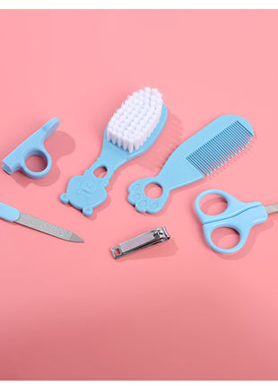 Baby Grooming Kit 6-Piece – Soft Brush, Rounded Safety Scissors, Nail Clipper & Comb – BPA-Free