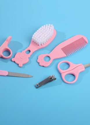 Baby Grooming Kit 6-Piece – Soft Brush, Rounded Safety Scissors, Nail Clipper & Comb – BPA-Free