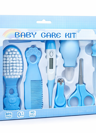 Baby Care Kit, 8-Piece Essential Grooming Set with Digital Thermometer, Nail Care Tools and Storage Case, 0-24 Months