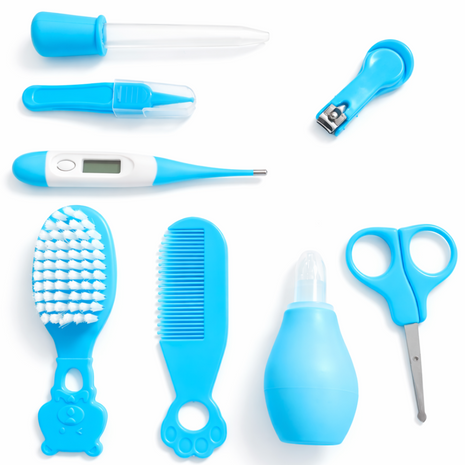 Baby Care Kit, 8-Piece Essential Grooming Set with Digital Thermometer, Nail Care Tools and Storage Case, 0-24 Months