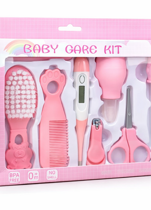 Baby Care Kit, 8-Piece Essential Grooming Set with Digital Thermometer, Nail Care Tools and Storage Case, 0-24 Months