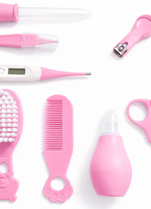 Baby Care Kit, 8-Piece Essential Grooming Set with Digital Thermometer, Nail Care Tools and Storage Case, 0-24 Months