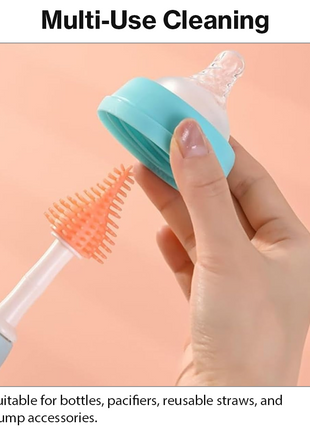8 Piece Baby Bottle Brush Set with TPE Brushes & Drying Rack