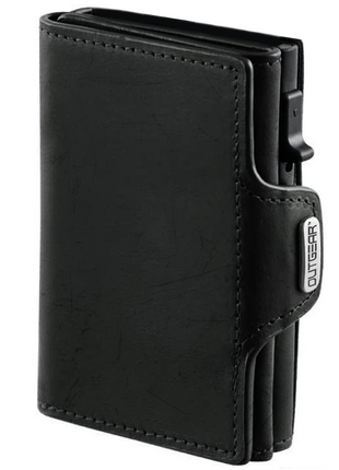 OutGear RFID Leather Wallet – Holds 10 Cards, Slim Pop-Up Design, RFID Blocking, Cash Storage, Gift Box Included