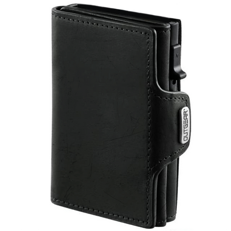 OutGear RFID Leather Wallet – Holds 10 Cards, Slim Pop-Up Design, RFID Blocking, Cash Storage, Gift Box Included
