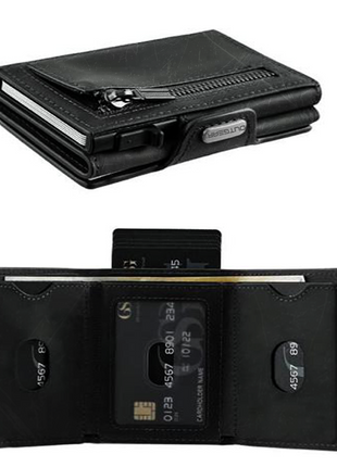 OutGear RFID Leather Wallet – Holds 10 Cards, Slim Pop-Up Design, RFID Blocking, Cash Storage, Gift Box Included
