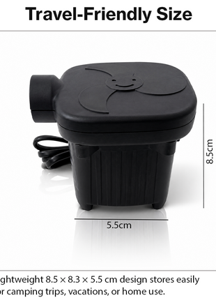 Two-Way Electric Air Pump Inflator Deflator with 3 Nozzles for Air Mattresses Pool Floats Boats