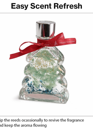 Christmas Tree Reed Diffuser Gift Set – 5 Reed Sticks, Decorative Home Aroma Diffuser 8×4.5×15cm