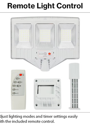 300W Solar LED Flood Light – Remote Control, Light Sensor & Timer, Separate Solar Panel, Outdoor Waterproof