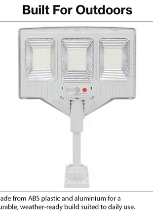 300W Solar LED Flood Light – Remote Control, Light Sensor & Timer, Separate Solar Panel, Outdoor Waterproof