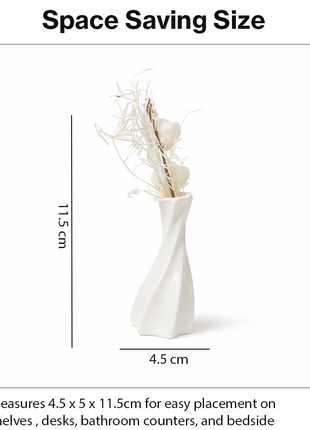 Glass Reed Diffuser Jasmine Fragrance with Decorative Flowers, Fragrance Oil Included,  Home Fragrance
