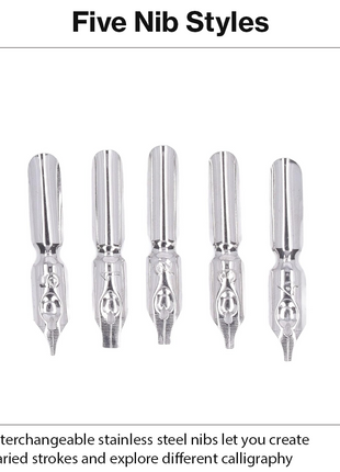 Vintage Feather Quill Calligraphy Pen Set with Wax Seal Stamp, 5 Stainless Steel Nibs, Ink Bottle, Candle & Gift Box