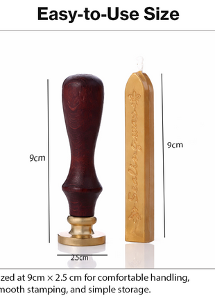 Floral Wax Seal Stamp with Wooden Handle & 2 Wax Sticks