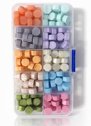 Wax Sealing Beads Set 10 Colours with Compartment Case