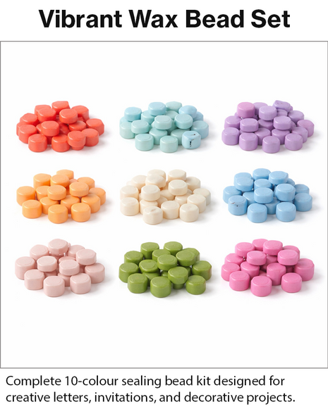 Wax Sealing Beads Set 10 Colours with Compartment Case