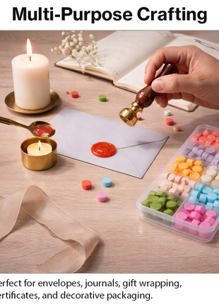 Wax Sealing Beads Set 10 Colours with Compartment Case