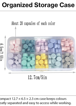 Wax Sealing Beads Set 10 Colours with Compartment Case