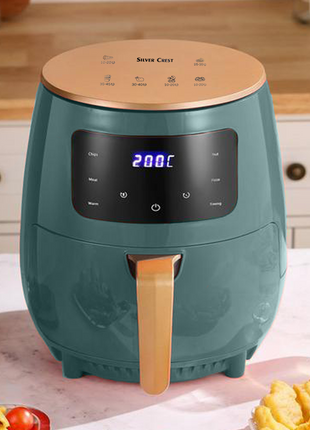 Silver Crest S-18 Air Fryer – XL Capacity, Digital Touchscreen, 4 Preset Functions, Non-Stick Basket, 1400W Power, for 2–4 People - Black