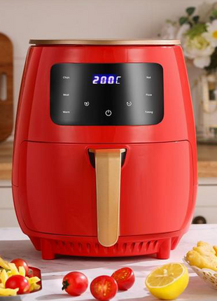 Silver Crest S-18 Air Fryer – XL Capacity, Digital Touchscreen, 4 Preset Functions, Non-Stick Basket, 1400W Power, for 2–4 People - Black