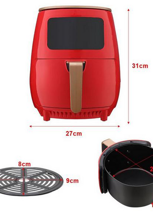 Silver Crest S-18 Air Fryer – XL Capacity, Digital Touchscreen, 4 Preset Functions, Non-Stick Basket, 1400W Power, for 2–4 People - Black