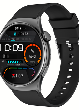 Norden Aspire Smart Watch SI-19, 1.43" AMOLED Display, Heart Rate, Oxygen Monitoring, IP68 Waterproof, Bluetooth 5.2, Fitness Tracker with AI Voice Assistant, Music Control, and 7-Day Standby Time - Black