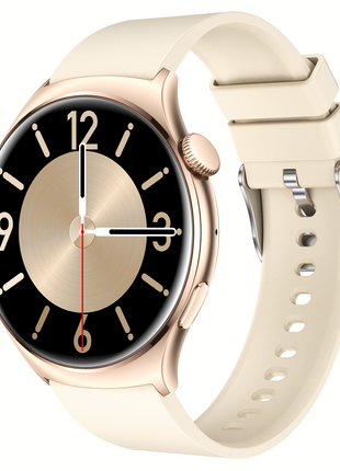 Norden Aspire Smart Watch, 1.43" AMOLED Display, Heart Rate, Oxygen Monitoring, IP68 Waterproof, Bluetooth 5.2, Fitness Tracker with AI Voice Assistant, Music Control, and 7-Day Standby Time - Gold