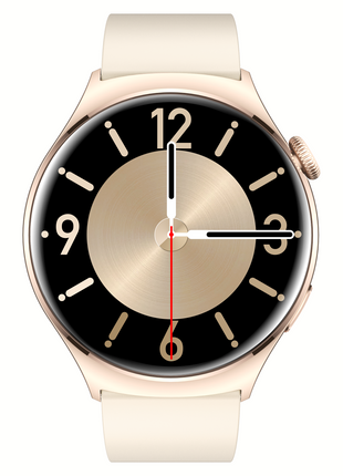 Norden Aspire Smart Watch, 1.43" AMOLED Display, Heart Rate, Oxygen Monitoring, IP68 Waterproof, Bluetooth 5.2, Fitness Tracker with AI Voice Assistant, Music Control, and 7-Day Standby Time - Gold