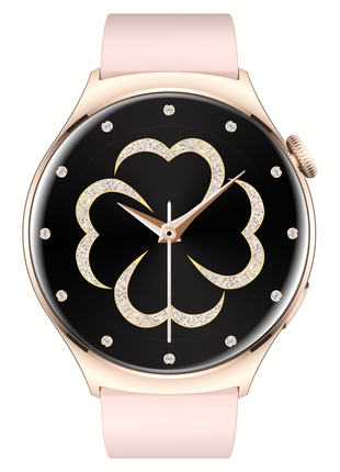 Norden Aspire Smart Watch, 1.43" AMOLED Display, Heart Rate, Oxygen Monitoring, IP68 Waterproof, Bluetooth 5.2, Fitness Tracker with AI Voice Assistant, Music Control, and 7-Day Standby Time - Pink