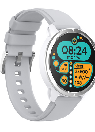Norden Target Smart Watch with 1.39" HD TFT Full Touch Screen, Realtek 8763EWE Processor, 100+ Sport Modes, Heart Rate &amp; Blood Oxygen Monitor, IP68 Waterproof, BT5.2, 7-Day Standby, Magnetic Charging, Compatible with Da Fit App - Silver