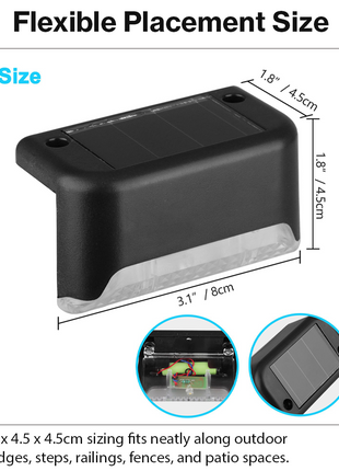 Solar LED Fence Light Outdoor Waterproof Wall Step Deck Patio Garden Lamp