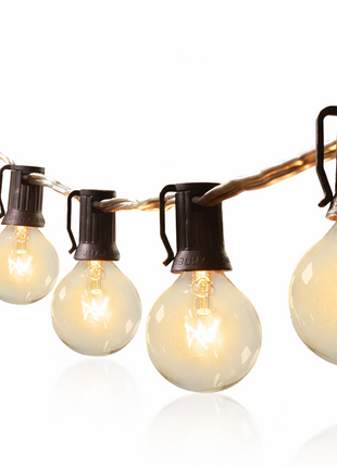 Solar LED String Light – 10 × G40 Bulbs – 15m Outdoor Waterproof Hanging