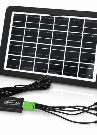 Solar Panel Mobile Phone Charger with Multi-Connector Cable