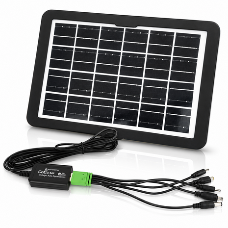 Solar Panel Mobile Phone Charger with Multi-Connector Cable