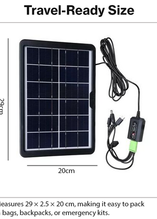 Solar Panel Mobile Phone Charger with Multi-Connector Cable