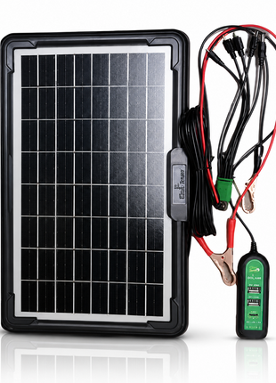 12W Portable Solar Panel Charger with 3 USB Outputs & USB-C Fast Charging