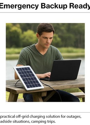 12W Portable Solar Panel Charger with 3 USB Outputs & USB-C Fast Charging