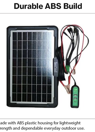 12W Portable Solar Panel Charger with 3 USB Outputs & USB-C Fast Charging