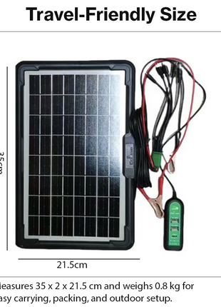 12W Portable Solar Panel Charger with 3 USB Outputs & USB-C Fast Charging