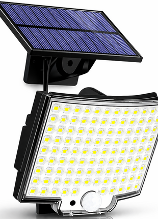 Solar 106 LED Outdoor Motion Sensor Wall Light – 135° Wide Angle