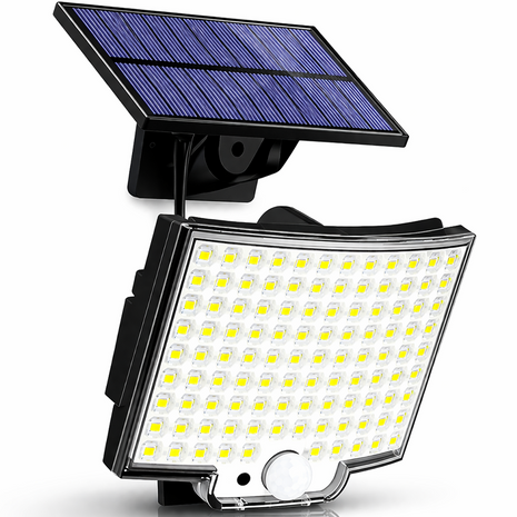 Solar 106 LED Outdoor Motion Sensor Wall Light – 135° Wide Angle