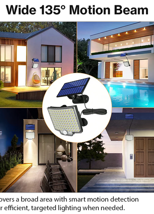 Solar 106 LED Outdoor Motion Sensor Wall Light – 135° Wide Angle