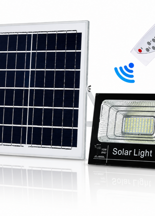 600W Solar LED Flood Light with Panel & Remote Outdoor Lamp