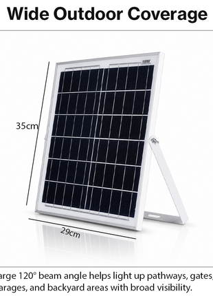 600W Solar LED Flood Light with Panel & Remote Outdoor Lamp