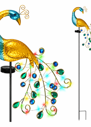 Solar Peacock Garden Light with 40 LEDs for Outdoor Decor