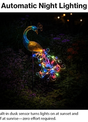 Solar Peacock Garden Light with 40 LEDs for Outdoor Decor